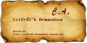 Czifrák Armandina névjegykártya